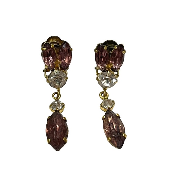 Vintage Art Nouveau-inspired crystal necklace and earring set. - Picture 4 of 6